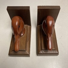 Wood Duck Book Ends Handcrafted For Parke-Davis Made In Usa Vintage