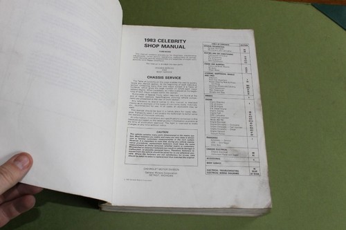 Chevrolet Celebrity 1983 manual de tienda de fábrica. - Imagen 2 de 2