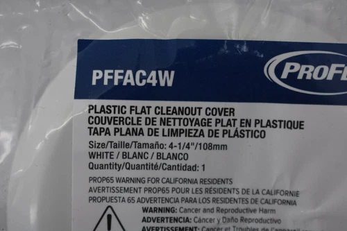 ProFlo Plastic 4-1/4" Flat Access Cleanout Cut Off Cover Plate White PFFAC4W - Picture 8 of 8