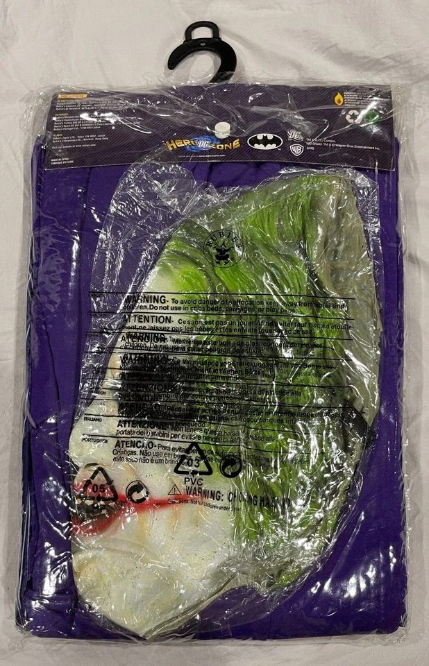 Disfraz de The Joker Adulto CON Máscara, Talla Única Estándar (talla de chaqueta hasta 44), NUEVO Foto 3 de 4