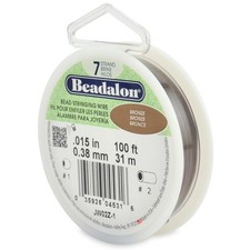 7 Strand Stainless Steel Bead Stringing Wire 0.015 Inch 0.38mm Bronze 100 FT
