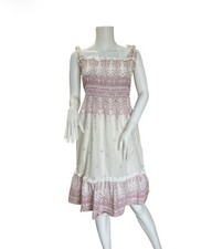 Kirat Pink Boho Floral Bohemian Dress Sz L