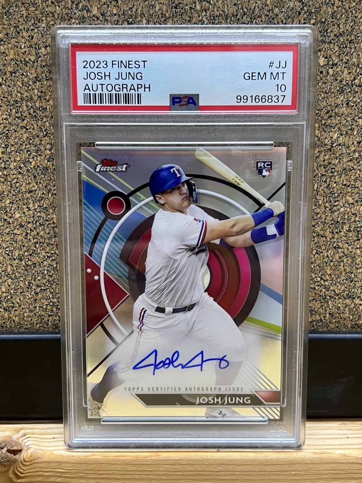 2023 Topps Finest Baseball Josh Jung #FA-JJ AUTO RC PSA 10 GEM MINT Rangers