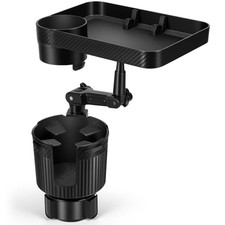 Car Cup Holder Tray, Car Food Tray for Eating with Phone Holder, Large Car Cup
