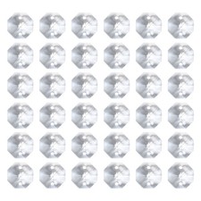 K9 Crystal Octagon Beads 2 Holes Pendants, 40 Pack 10mm, Clear