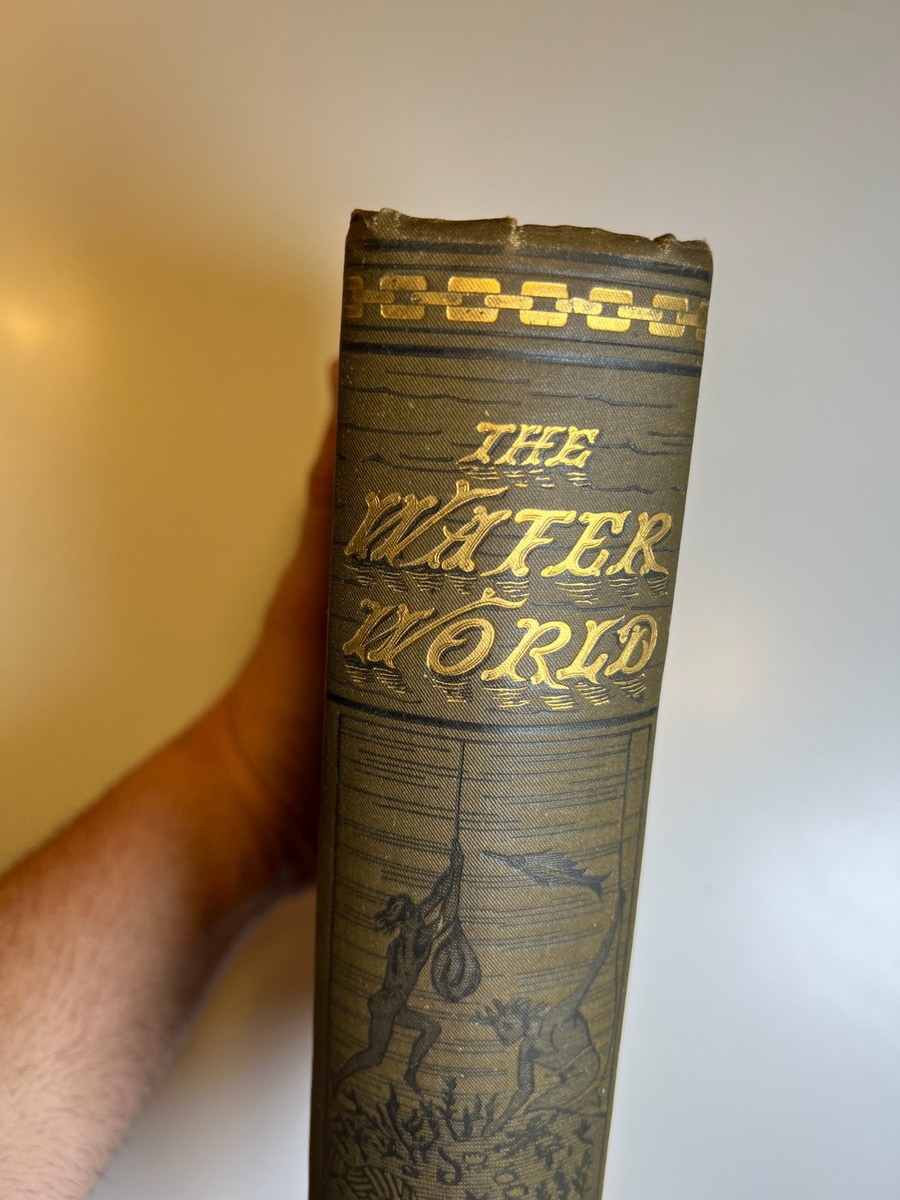 1886 WATER WORLD Victorian Ornate Gilded Book Sea Monsters