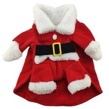 Pet Christmas Costume Dog Santa Claus Suit With Cap Hoodies, Party Outfit Size M