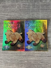 1999 TY Beanie Babies BBOC RETIRED Twigs The Giraffe Blue & Green FOIL Card Mint