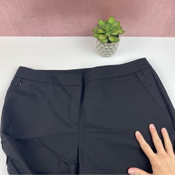 Rafaella Solid Black Silver Hardware Circle Capri… - image 6