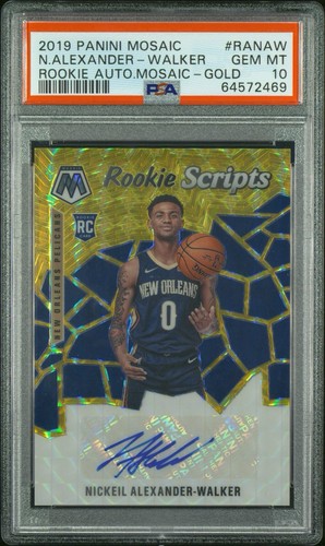 2019 Mosaic Rookie Auto Gold /25 Nickeil Alexander-Walker PSA 10