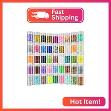 Holographic Chunky and Fine Glitter Mix, 45 Colors Craft Glitter for Epoxy Resin