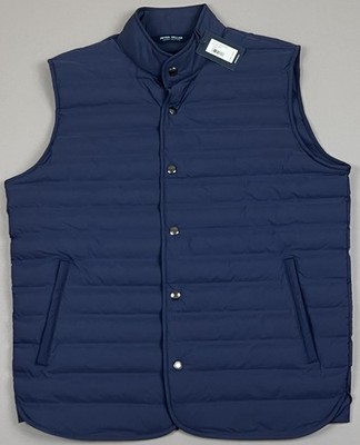 Peter Millar L Large Crown Crafted Regent Vest Navy Blue Quilted Puffer $295