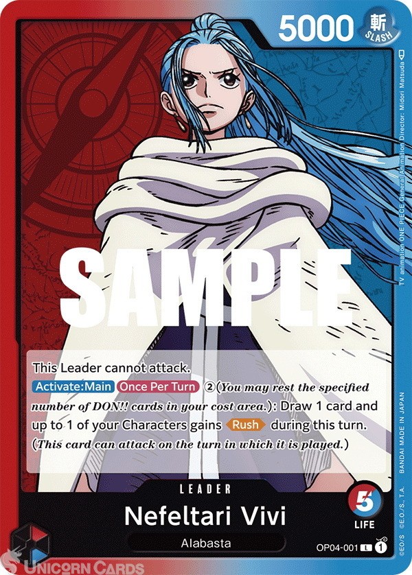 OP04-001 Nefeltari Vivi :: Leader One Piece TCG Card