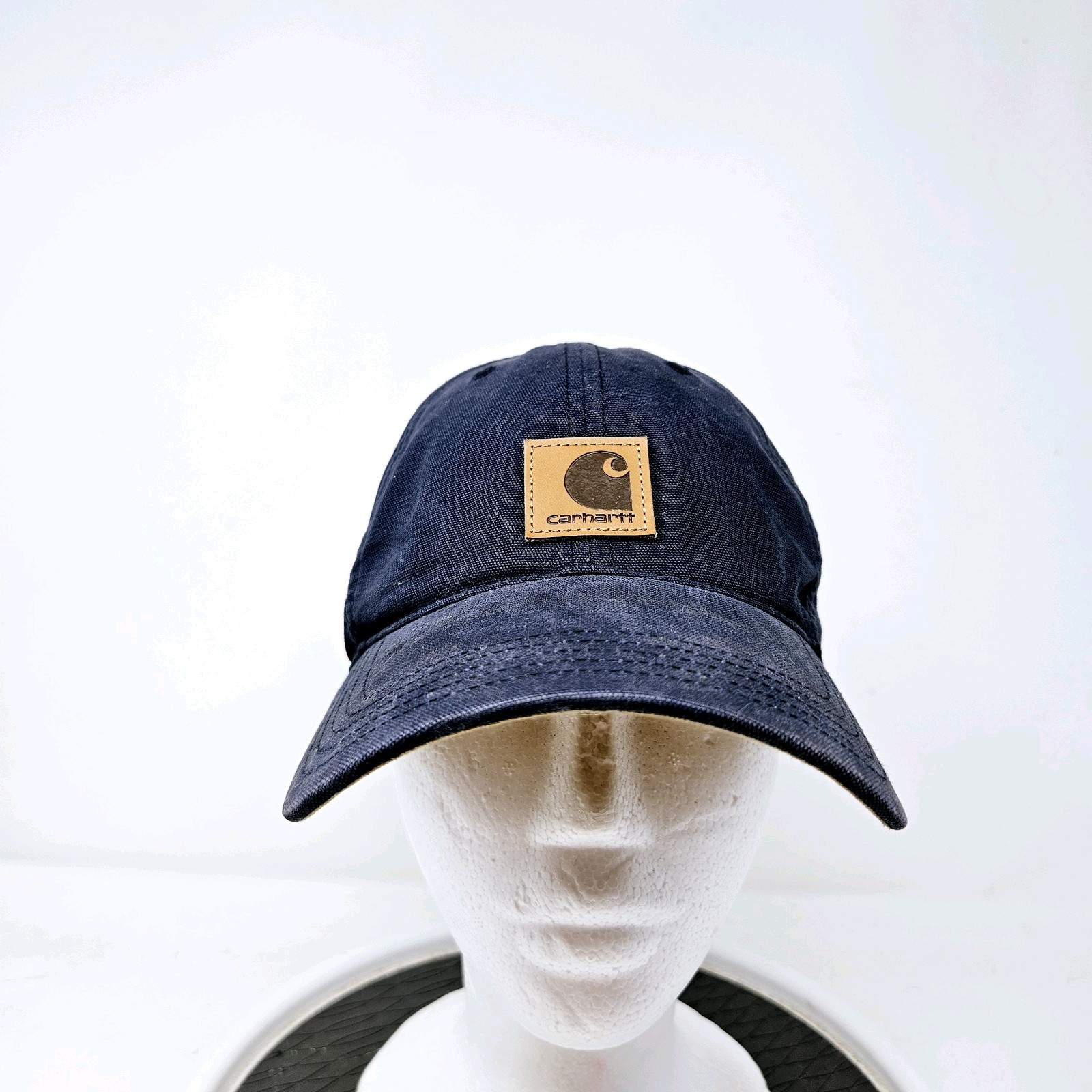 Carhartt Adjustable Strapback Canvas Hat for Men Unisex Blue Logo Workwear