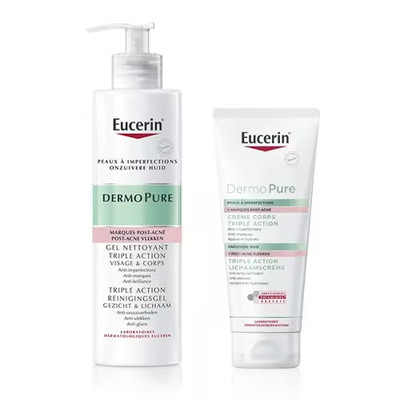 Eucerin DermoPure Clinical Body Anti-Blemish Routine: Cleansing Gel + Body Cream
