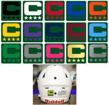 GREEN Dual Color Captain C Vinyl Football Helmet Decal Award Jersey Patch Style