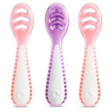 Baby Led Weaning Multistage Spoons Set Purple Coral BPA Free Silicone Starter