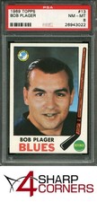 1969 TOPPS #13 BOB PLAGER BLUES PSA 8