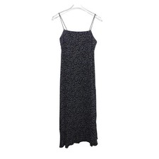 Gap Vintage 90s Black Floral Spaghetti Strap Midi Slip Dress Size 4