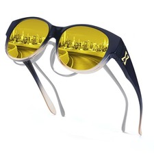 FIMILU Fit Over Night Vision Driving Glasses for Women Men, Polarized Anti-Gl...