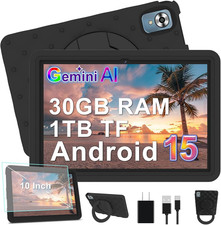 2026 Tablet 10 Inch Android 15 Tablets 30GB RAM 64GB ROM 1TB Expand, 6000Mah Oct