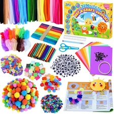 Zefy 3200+ Pcs Arts and Crafts Supplies for Kids, All in One Craft ... Fast Ship