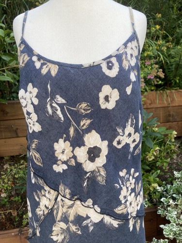 Per Una Linen Bias Dress Size 12 Midi Airforce Blue/cream Very Good Condition - Picture 2 of 12