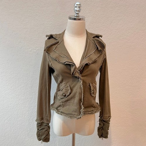 Vintage Y2K Green Jacket Light Weight Utility Grunge Fairy size Medium