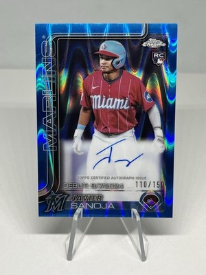 2025 Topps Chrome Javier Sanoja #RA-JSA Blue RayWave Refractor Auto /150 Rookie