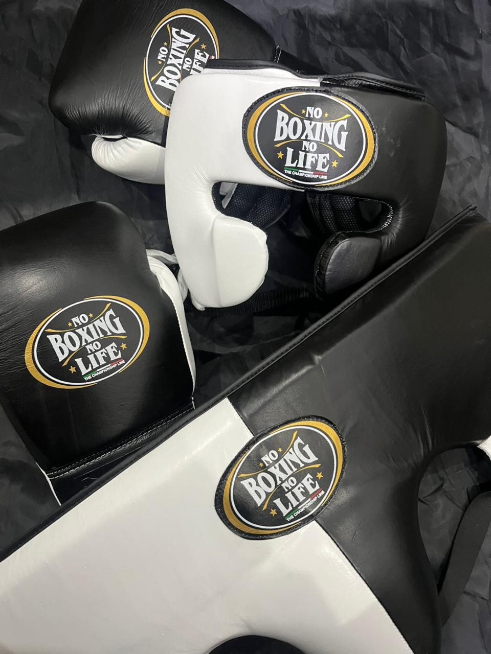 No Boxing No Life Boxing Gloves Headgear Groin Guard Sparring Set with free ship
