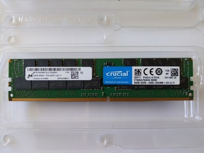 Crucial 64GB 4DRX4 PC4-2400T-LE2-11 DDR4 LRDIMM MTA72ASS8G72LZ-2G3B2P