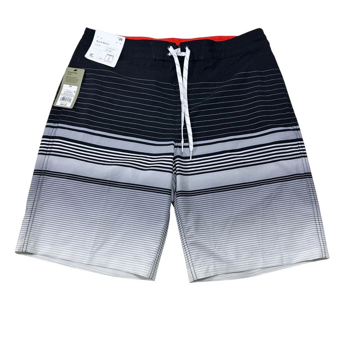 Short De Bain Homme Goodfellow & Co. Taille 28, Rayé Vert, Neuf Avec étiquettes