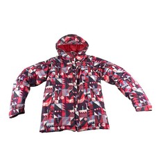 Columbia Girls Geometric Print Hooded Puffer Jacket Winter Coat L 14/16