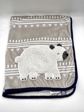 Lambs Ivy Grey Fleece Bear Woodland Forest Baby Blanket Gray Sherpa Lovey Lamb
