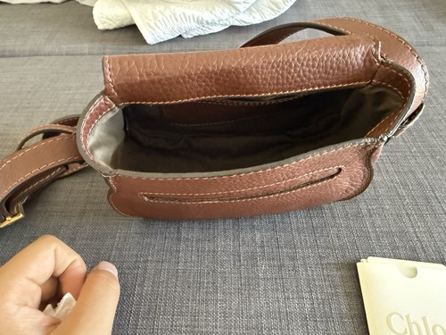 Chloe Marcie Saddle Bag Schultertasche Crossbody klein Leder hellbraun braun Kalbsleder OG - Bild 4 von 9