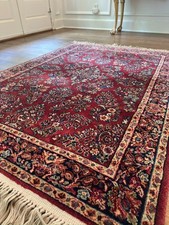 Beautiful Rug 100% Pure New Wool Made In Usa Red 52x72 Inches