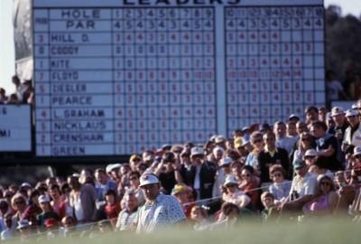 Ray Floyd during Friday play at Augusta National Augusta GA 4/9/19- Old Photo