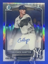 CHASE HAMPTON 2025 Bowman Chrome #CPA-CHA Yankees 1st Silver Refractor Auto /499
