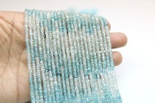 AAA  Natural Blue Zircon shaded Rondelle Beads 3 mm 13 inch