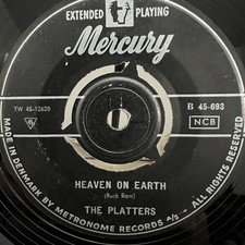 The Platters Heaven On Earth My Prayer 7" 45 RPM Vinyl Record YW 45-12624