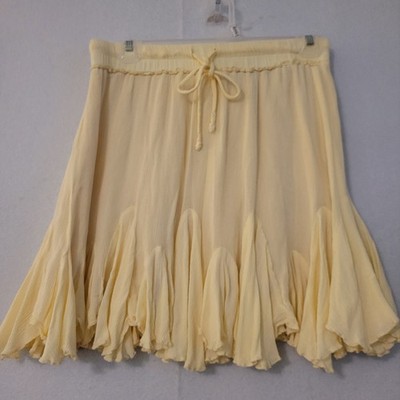 Quiet Storm Women's Yellow Ruffle Mini Skirt Size Large