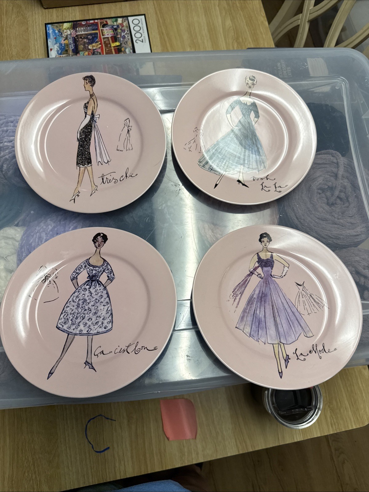Rosanna Set of 4 Dessert Plates French Fashion Dresses Chic Models