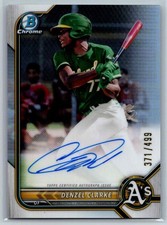 2022 Bowman Chrome #CPA-DC Denzel Clarke Prospect Autographs Refractor #/499