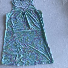 Lauren Ralph Lauren Nightgown Blue White Paisley Floral Sleepwear Sz M EUC