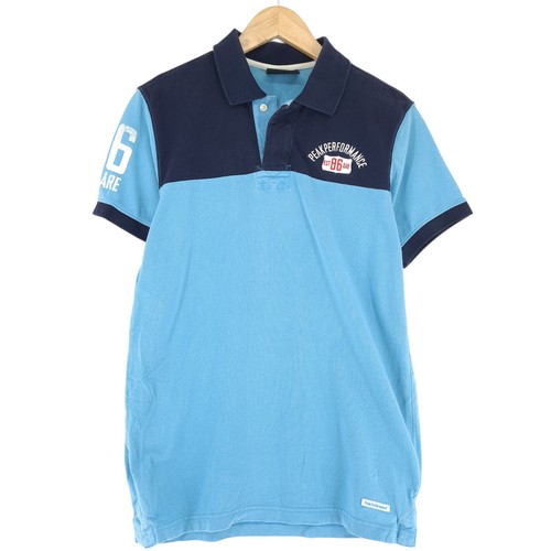 Peak Performance, Peak Performance Vintage Mens Polo Shirt Blue Cotton Button, Size M