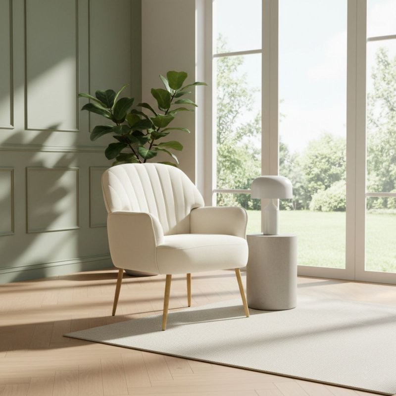 Velvet Accent Chair Living Room Cafe Chairs Office Sofa Armchair with Metal Legs