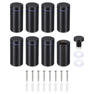 3/4 x 1.6 Inch Sign Standoff Screws, 8 Set Stainless Steel Wall Standoff, Black