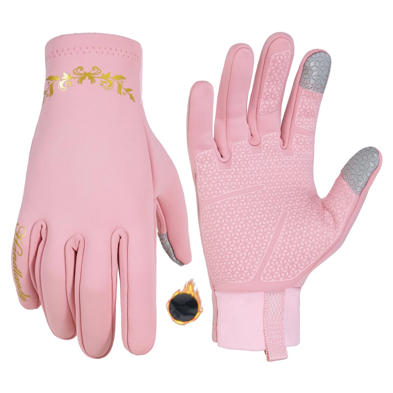 Winter Running Gloves, Windproof Water-Resistant Touchscreen Gloves with Ligh...