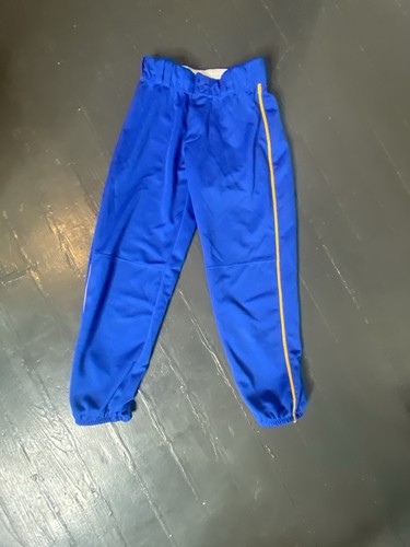 Women’s Small Blue Softball Pants w/ Yellow Stripe