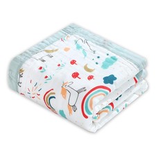 Muslin Quilt Baby Blankets 43  43in, Neutral Toddler Cooton Swaddle Blanket,...